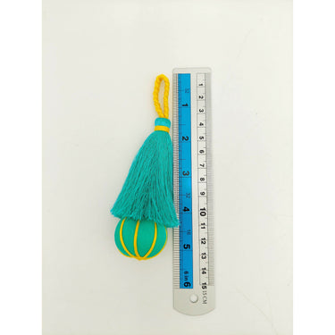 Caribbean Green and Yellow Pumpkin Tassels, Latkan, Indian Tassels